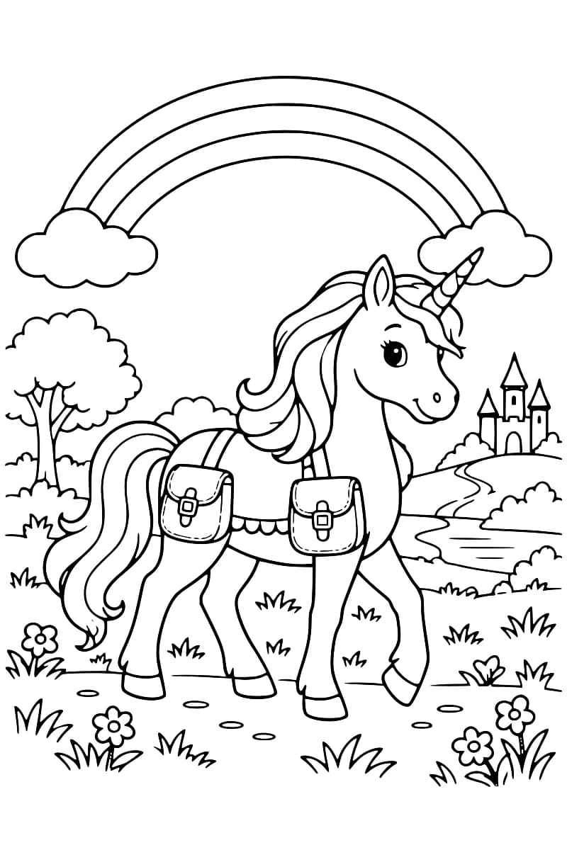 La licorne aux sacoches