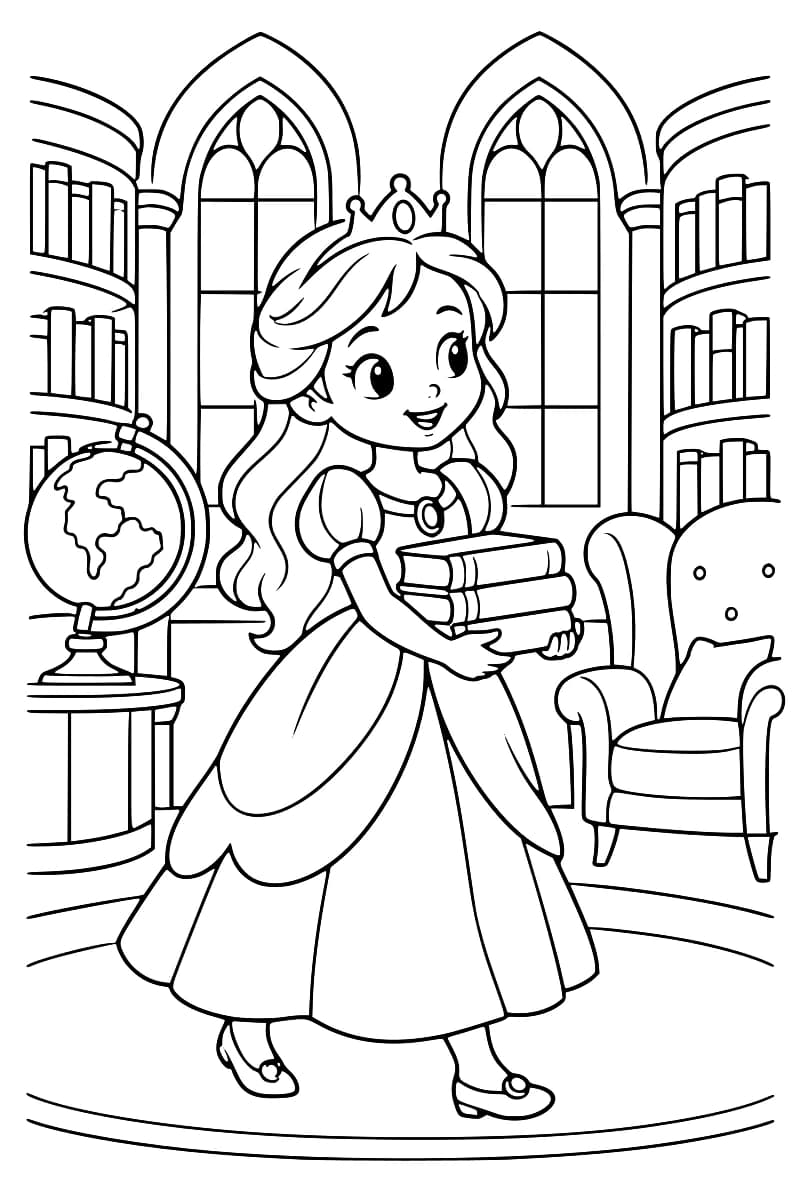 La princesse à la bibliothèque