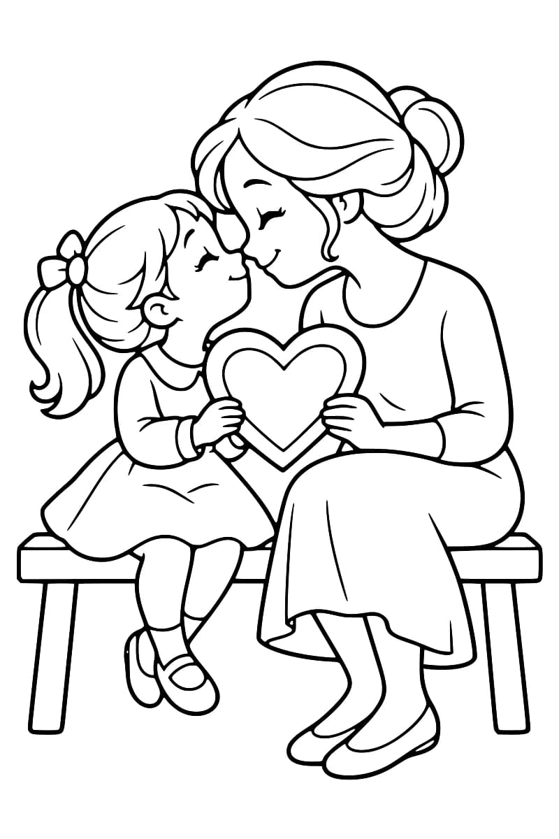 Maman et sa fille nez à nez