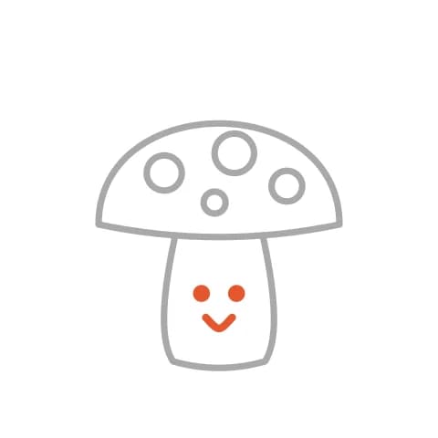 Étape 4 : Dans le pied, dessine deux petits ronds pour les yeux et une courbe pour le sourire.