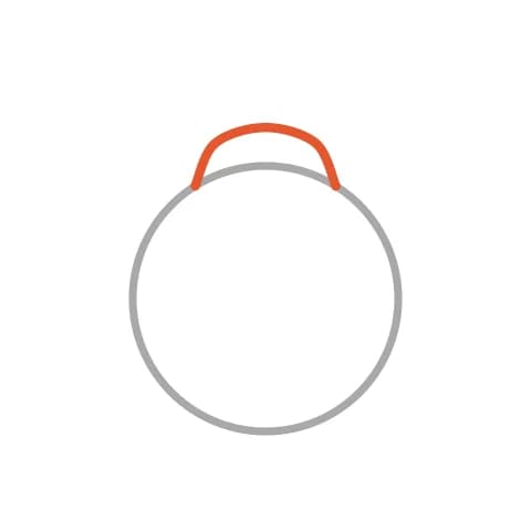 Étape 2 : Ajoute un demi-rond en haut du grand rond pour la tête.