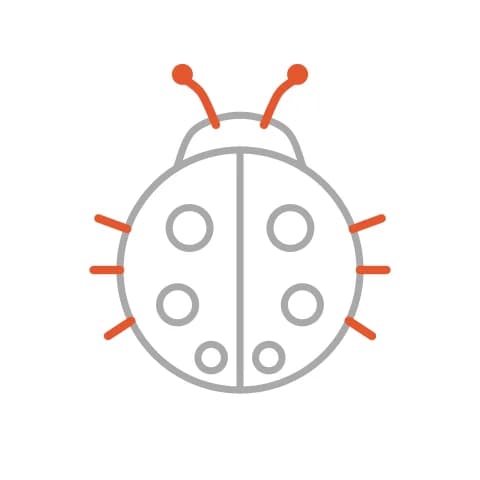 Étape 5 : Ajoute deux petits traits sur la tête pour les antennes et six petits traits autour du corps pour les pattes.