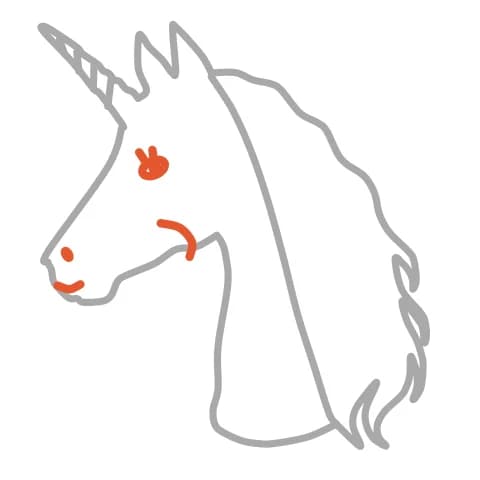 Étape 7 : Ajoute un œil en amande avec de petits traits pour les cils, une narine ovale, une bouche courbe et une joue ronde.