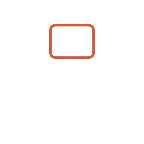 Étape 1 : En haut de ta feuille, trace un carré aux coins arrondis pour la tête.