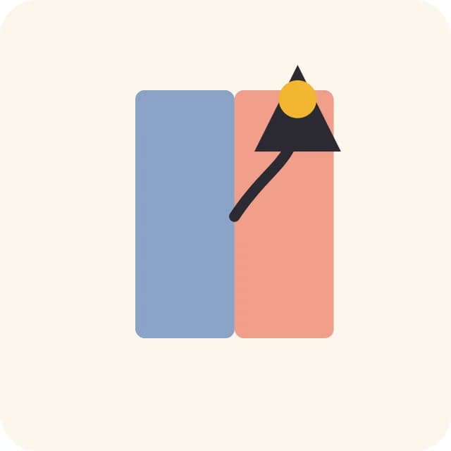 Diagramme : une petite patte repliée et collée contre la paroi voisine, avec une goutte de colle.