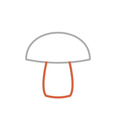 Étape 2 : Ajoute un ovale plus petit sous le chapeau pour faire le pied.