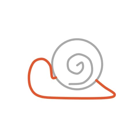 Étape 3 : Sous le rond, trace un long ovale pour le corps, avec une tête qui remonte à gauche.
