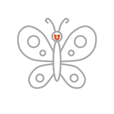 Étape 6 : Dans le rond de la tête, ajoute deux petits ronds pour les yeux et une courbe pour le sourire.