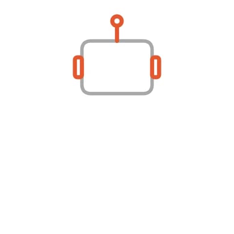 Étape 2 : Ajoute un petit trait sur la tête pour l’antenne, puis un petit rond de chaque côté pour les boulons des oreilles.