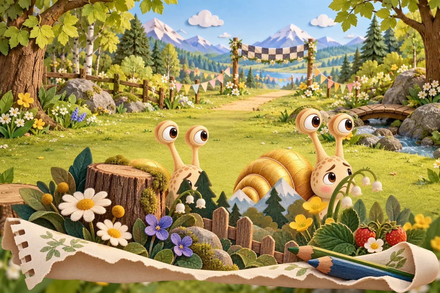Illustration — La course de Sacha l’escargot, partie 1