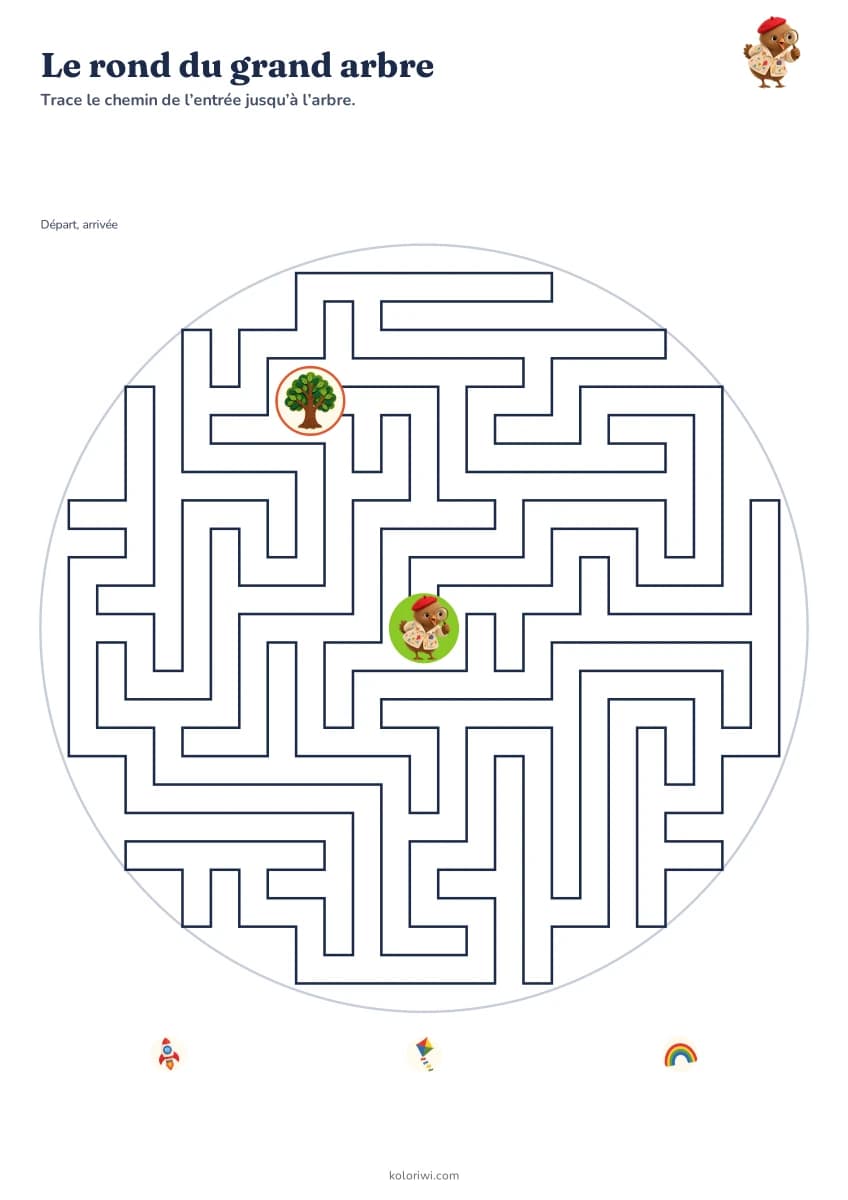 Le rond du grand arbre — aperçu de la fiche à imprimer